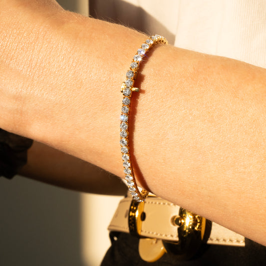 Lab Created Diamond Line Bracelet in 18ct Yellow Gold 5.00cts