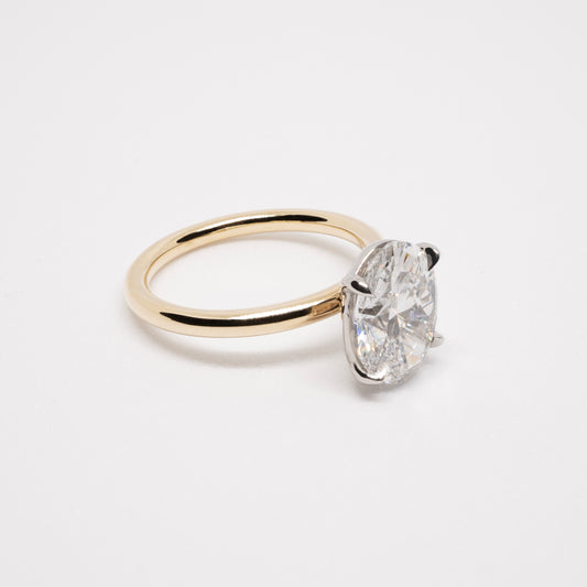 2.50ct Oval Minimal Solitaire in 18ct Yellow Gold and Platinum
